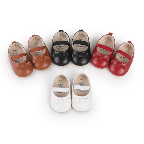 Baby Mädchen Bogen Prinzessin Lauflernschuhe Kunstleder Weiche Sohle Rutschfest Prewalker Formelle Hochzeitsschuhe Für Säuglinge