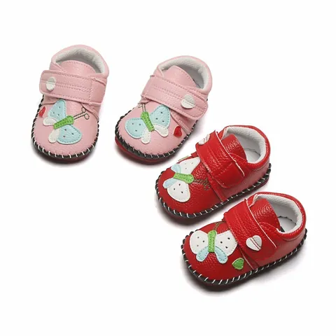 Baby Toddler Walking Shoes Soft Sole Anti Slip PU Leather Cartoon Pattern Hook And Loop Infant Prewalker Shoes