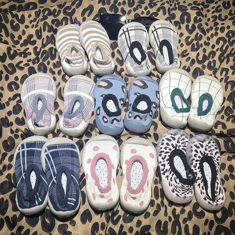 Baby Toddler Sock Shoes Breathable Knitted Upper Anti-Slip Soft Rubber Sole First Walkers Infant Floor Shoes For Boys Girls