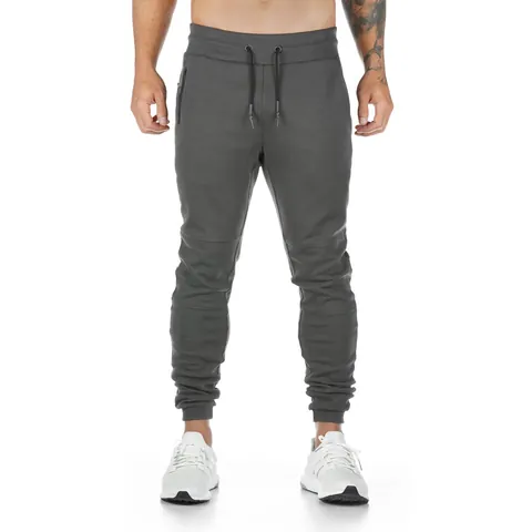 Men's Cotton Polyester Joggers Sporty Slim Fit Sweatpants With Drawstring Zipper Pockets Running Fitness Training Bottom