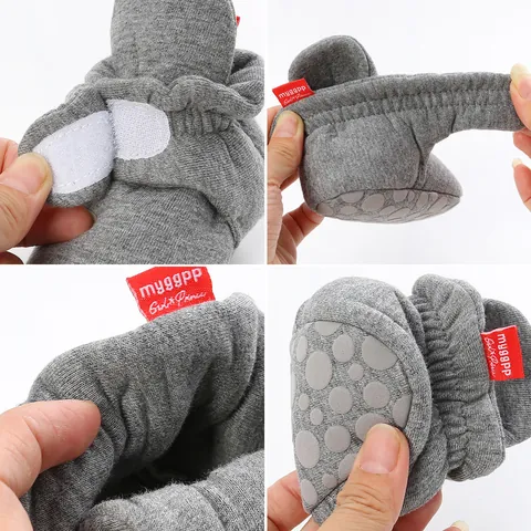 Infant Baby Soft Sole Sock Shoes Non-Slip Cotton Knit Pre-Walker Shoes Newborn Star Striped Warm Winter Toddler Walker Shoes