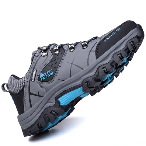 Men Outdoor Hiking Shoes Mesh Synthetic Leather Waterproof Non-Slip Thick Sole Professional Trekking Sneakers For Men Travel Climbing