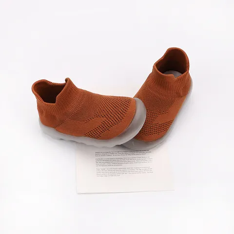 Kids Sock Shoes Toddler Walking Sneakers Breathable Soft Sole Non-Slip Cotton Knit Mesh Shoes For Boys Girls Casual Sporty