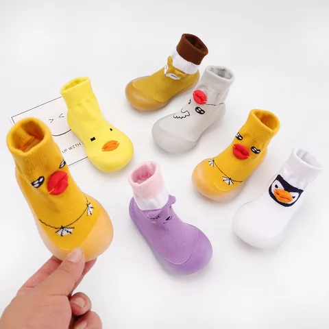 Cartoon Baby Knit Walker Shoes Soft Sole Non-Slip Breathable Infant Floor Sock Shoes For Toddler Boys Girls Korean Style