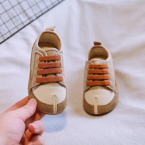 Kleinkind Baby Segeltuchschuhe Weiche Sohle Atmungsaktive Lauflernschuhe Patchwork Tabi Stil Für Jungen Mädchen Lässig Schuhe