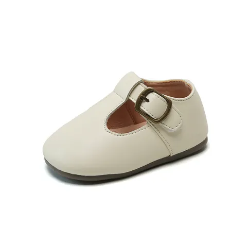 Baby T-Strap Mary Jane Walking Shoes British Retro Style Soft Sole Microfiber Leather First Walker Shoes For Toddlers Girls Boys