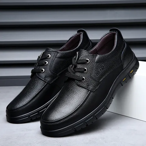 Herren Rutschfeste Wasserdichte Ölbeständige Kochschuhe Arbeitsschuhe Verschleißfeste Leder Freizeitschuhe Schwarz Braun