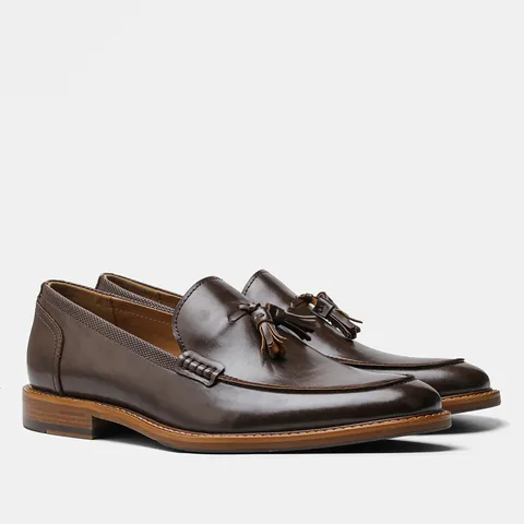 Mocassini da Uomo con Nappe in Pelle PU Slip On Scarpe Eleganti Suola Venature Legno Business Formale Ufficio Casual