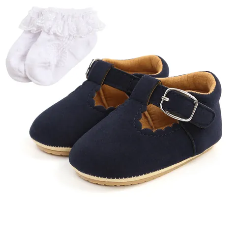 Baby Girl Princess Mary Jane Shoes Set Scalloped Edge First Walkers With Matching Bow Headband For Toddlers Spring Infant Wedding Party Shoes