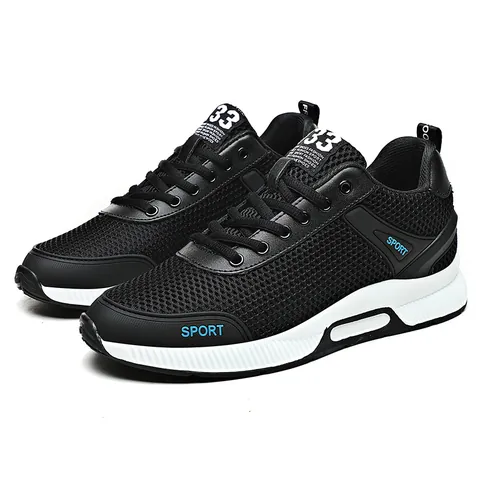 Men's Hidden Heel Height Increasing Running Shoes Breathable Flyknit Mesh Sport Sneakers Casual Walking Shoes For Men