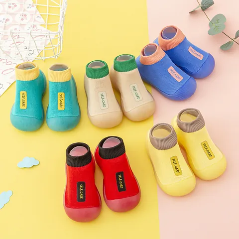 Baby Lauflernschuhe Socken-Schuhe Kinder Rutschfest Gummisohle Atmungsaktiv Strick Sneaker Für Kleinkinder Infants Täglich Schuhe