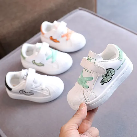 Children Board Shoes 2021 Spring New Toddler Low Top White Shoes Boys Girls Shell Toe Casual Soft Sole Baby Sneakers