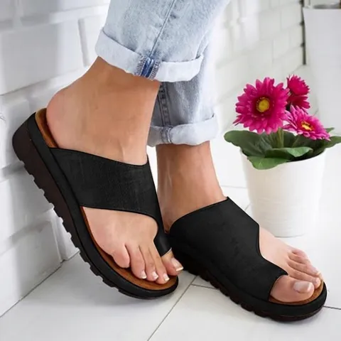Sandalias de Cuña para Mujer con Lazo para el Dedo Cuero PU Color Sólido Estampado Leopardo Serpiente Cebra Chanclas de Playa Casual
