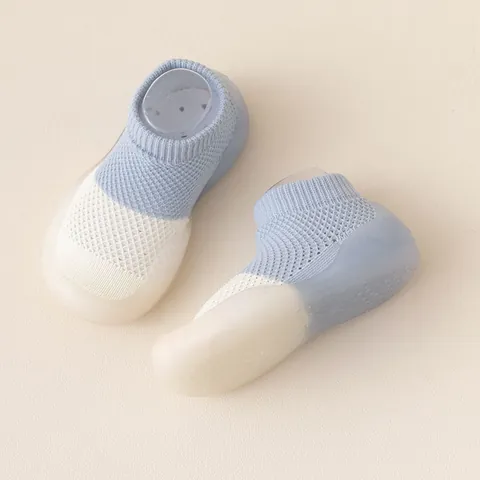 Baby Breathable Mesh Sock Shoes Non-Slip Soft Sole Infant Prewalker Shoes Color Block Knitted First Walker Shoes For Toddlers