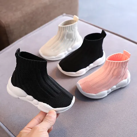 Kinder High Top Socken Sneakers Atmungsaktiv Fly-Knit Weiche Sohle Sportschuhe Für Kleinkinder Jungen Mädchen Lässige Laufschuhe
