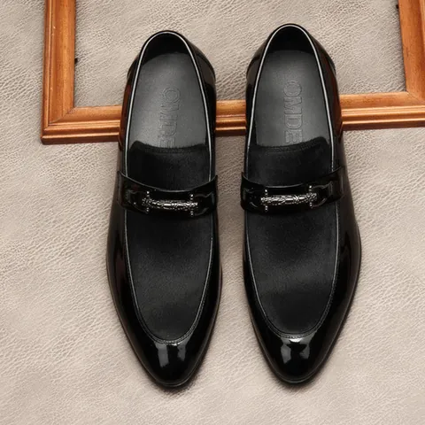 Mocasines de Cuero de Vaca y Pelo de Pony para Hombre con Bocado Punta Estrecha Zapatos Formales de Negocios Transpirables