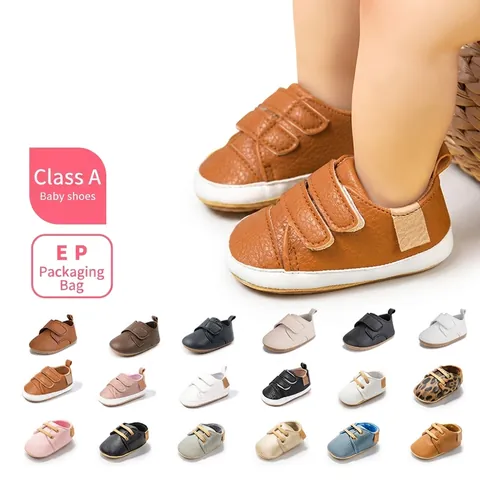 Infant Baby Shoes Anti-Slip Soft Sole PU Leather First Walkers Casual Toddler Sneakers For 0-1 Year Old Boys Girls