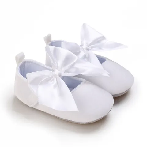 Baby Girls Princess Shoes Soft Sole Cotton Satin Bow Mary Jane Pre-walker Infant Walking Shoes For Spring Autumn