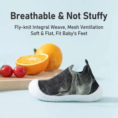 Kids Flyknit Breathable Sneakers Lightweight Soft Sole Toddler Walking Shoes Slip-on Non-slip Children Casual Sport Shoes