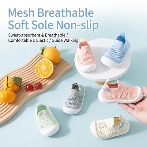 Toddler Kids Flyknit Mesh Sock Shoes Breathable Soft Sole Anti Slip Sneakers For Boys Girls Walking School Sports Shoes