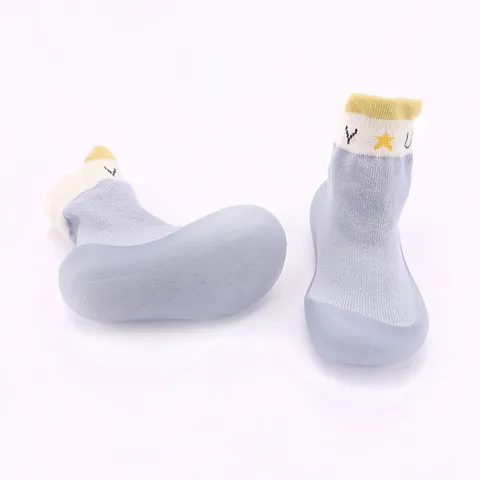 Baby First Walkers Sock Shoes Soft Sole Non-Slip Knitted Cotton Breathable Infant Toddler Shoes For Boys Girls Casual Heart Star Design