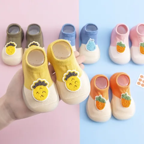 Baby Cartoon Fruit Prewalker Sock Shoes Breathable Knitting Soft Sole Anti-Slip Indoor First Walker Shoes For Toddlers