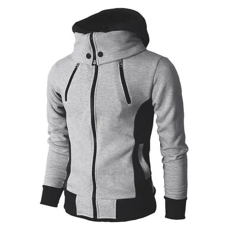 Heren Hoodie Dikke Sweatshirt Jas Fleece Gevoerd Casual Outdoor Volledige Rits Contrast Patchwork Streetwear Top voor Mannen