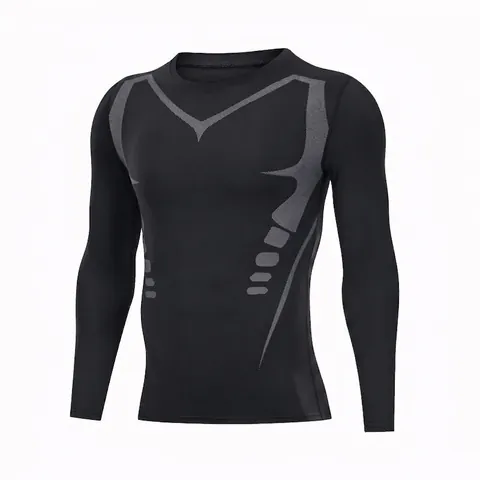 Heren Thermisch Compressie Shirt Fleece Gevoerd Lange Mouw Workout Top Hoge Elasticiteit Sneldrogend Gym Sport Baselayer Winter