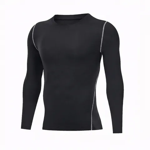 Men's Thermal Compression Shirt Fleece Lined Long Sleeve Workout Top High Elastic Quick Dry Gym Sports Baselayer for Winter
