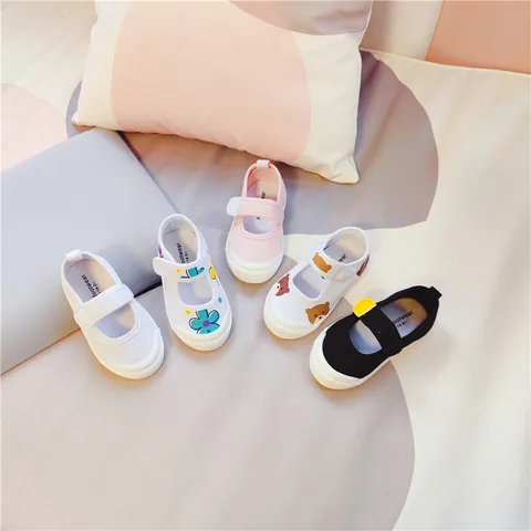 Kinder Segeltuchschuhe Mit Muschelzehe Mary Jane Board Schuhe Kleinkinder Klettverschluss Sneakers Jungen Mädchen Lässiges Schuhwerk