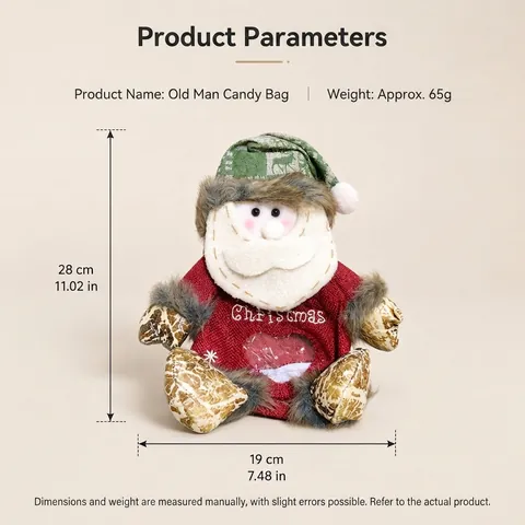 Sacchetti Di Caramelle Di Natale Iuta Peluche Babbo Natale Pupazzo Di Neve Renna Finestra Trasparente Decorazione