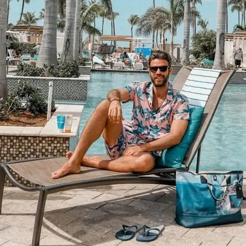 Herren Casual Hawaiian Tropischer Blätterprint Kurzarm Hemd Und Shorts Matching Set Sommer Strand Urlaub Outfit