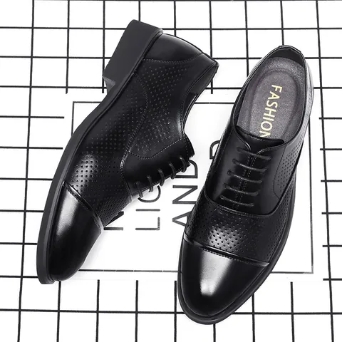 Uomo Scarpe Formali da Business Traforate Traspiranti Pelle Bovina Punta a Cappellotto Oxford Scarpe Eleganti Uomo Ufficio