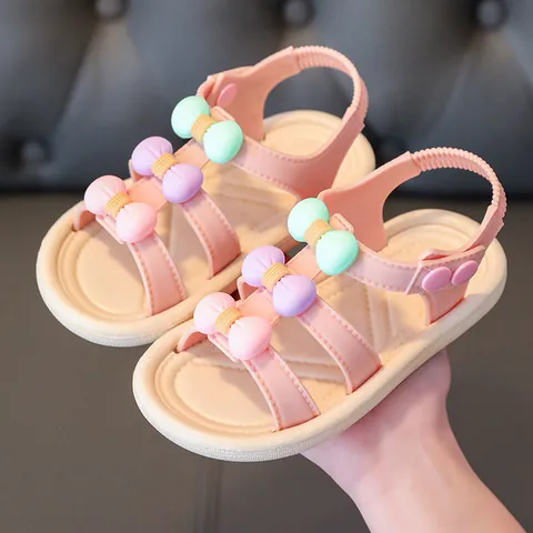 New Girls Princess Sandals Summer Kids Soft Sole Beach Shoes With Cute Bowknot Detail For Toddler Little Girls