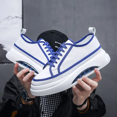 Scarpe da Skateboard Casual da Uomo Moda Sneaker Sportive Color-Block Con Suola Spessa a Cuscinetto d'Aria per Camminata Quotidiana