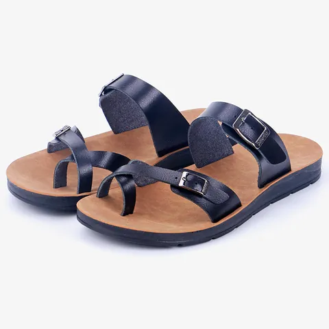 Women Casual Microfiber Flat Slides Breathable Open Toe Summer Slippers With Metal Buckle For Daily Outdoor Casual Beach