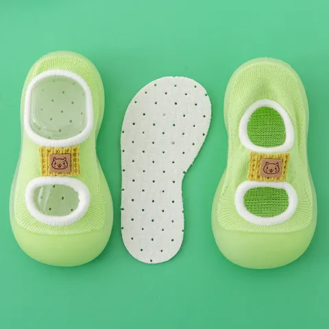 Baby Walker Shoes Socks Anti-Slip Soft Sole Infant Toddler Indoor Floor Socks Breathable Cotton Knit Shoes Early Education