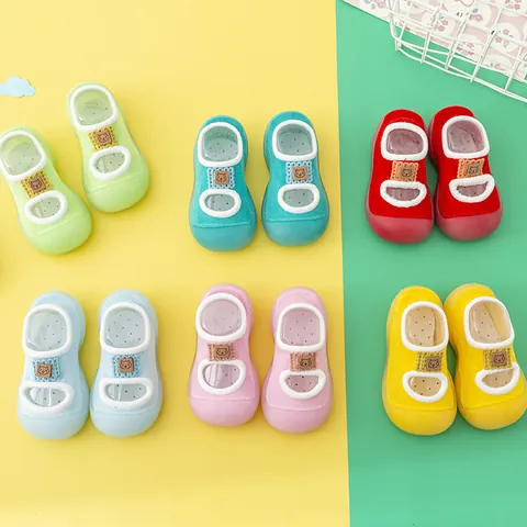 Baby Walker Shoes Socks Anti-Slip Soft Sole Infant Toddler Indoor Floor Socks Breathable Cotton Knit Shoes Early Education