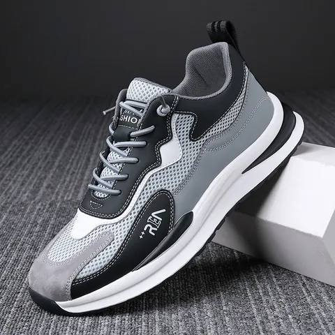 Herren Sportliche Freizeitschuhe Atmungsaktiv Mesh Schweinsleder Leicht Rutschfest Mode Wanderschuhe Für Junge Männer Alltag