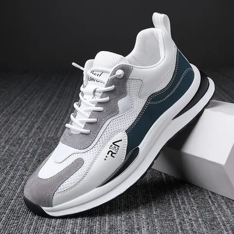 Herren Sportliche Freizeitschuhe Atmungsaktiv Mesh Schweinsleder Leicht Rutschfest Mode Wanderschuhe Für Junge Männer Alltag