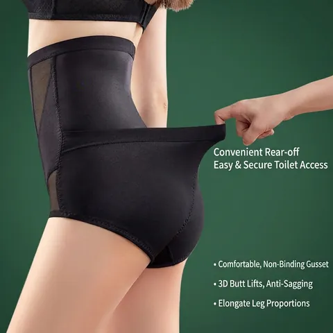 Women High Waist Tummy Control Shapewear Panties Butt Lifting Breathable Mesh Postpartum Recovery Slimming Underwear Bottom