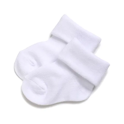 Newborn Baby Girls Cotton Socks Lace Turnover Cuffs Princess Style Breathable Mesh Thin Infant Socks White Summer Socks