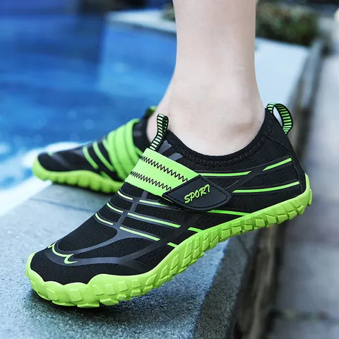 Kids Quick Dry Water Shoes Breathable Non-Slip Swim Beach Upstream Sneakers For Boys Girls Toddler Soft Sole Hook And Loop Closure Sport Shoes