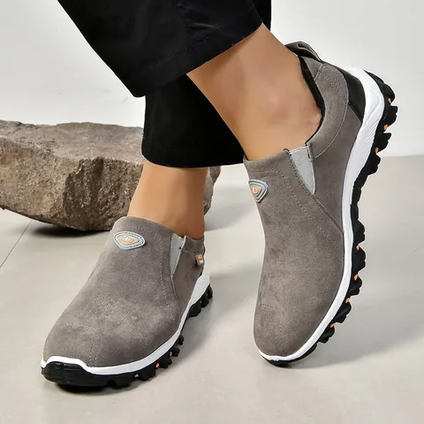 Mocassins Décontractés en Toile pour Hommes Respirants Sans Lacets Chaussures de Marche d'Extérieur Plats Légers Couleur Unie