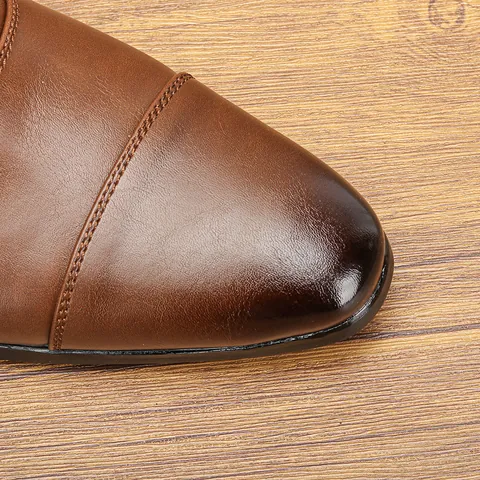 Scarpe Oxford da Uomo a Punta Alta Gamma in Cuio Rigenerato Scarpe Classiche da Ufficio British Retro Lucidato Scarpe in Pelle