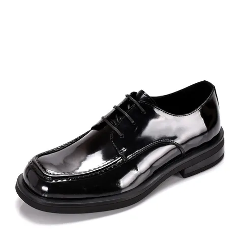 Men's Handmade Square Toe Business Casual Leather Shoes British Style Formal Dress Oxford Shoes For Wedding Office