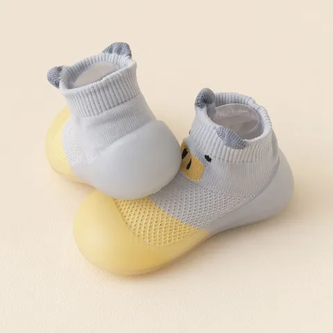 Baby Cartoon Mesh Floor Sock Shoes Breathable Anti-Slip Toddler Indoor Prewalker Shoes For Infant Boys Girls