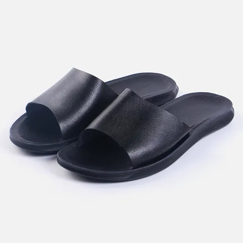 Unisex Summer Home Slippers Non-slip PU Leather Breathable Indoor Outdoor Slides Fashion Casual Sandals Footwear