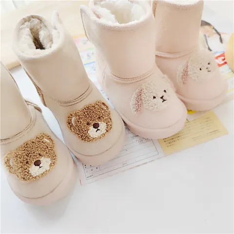 Kinder Cartoon Schneeschuhe Verdickte Warme Kunstfell Gefüttert Wildleder Klettverschluss Schuhe Winterstiefel Für Jungen Mädchen