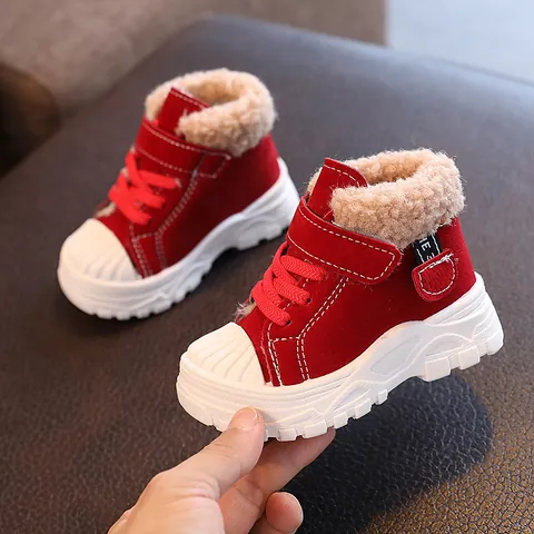 Bottines Martin pour Tout-petits Hiver Doublées de Polaire Bottes de Neige Chaudes pour Garçons Filles Antidérapantes en Suède Bottines Décontractées Extérieur Chaussures pour Enfants
